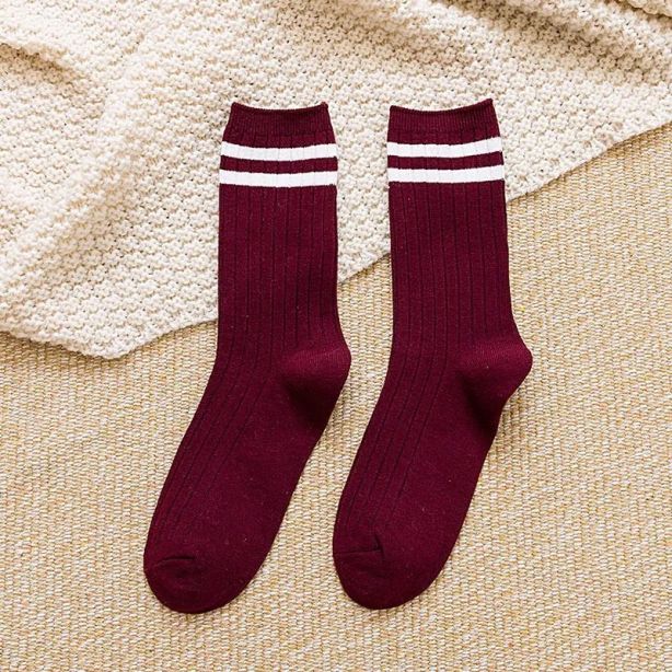 Miesten puuvillasekoitesukat – Viininpunainen, one size