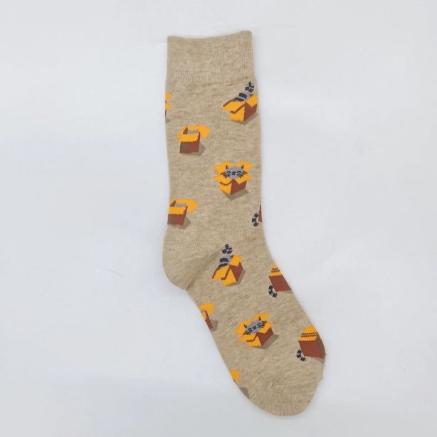 Kuviolliset sukat – Kissa laatikossa, one size