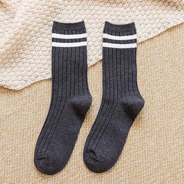 Miesten puuvillasekoitesukat – Tummanharmaa, one size