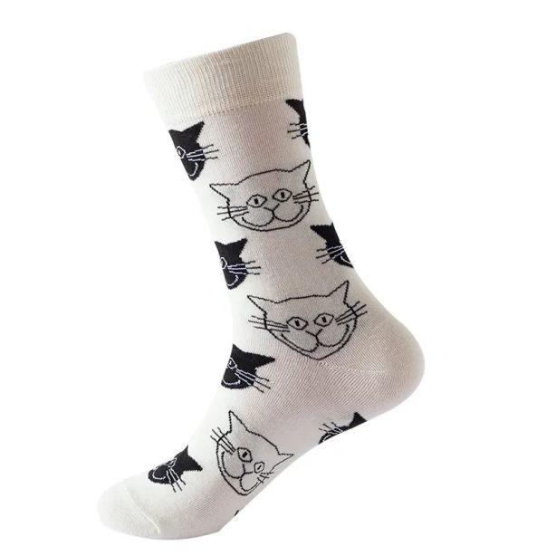Kuviolliset sukat – Piirretty kissa, one size