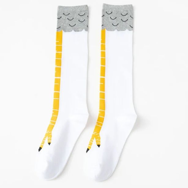 Kuviolliset sukat – Calf Socks, valkoinen keltainen