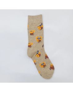 Kuviolliset sukat – Kissa laatikossa, one size