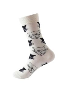 Kuviolliset sukat – Piirretty kissa, one size