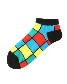 Taiteelliset nilkkasukat – Mondrian-henkinen ruudukko, 36-44