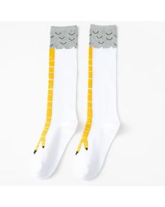 Kuviolliset sukat – Calf Socks, valkoinen keltainen